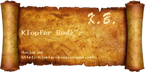 Klopfer Boáz névjegykártya